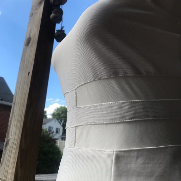 White & Mesh Bodycon Dress - Picture 3 of 16